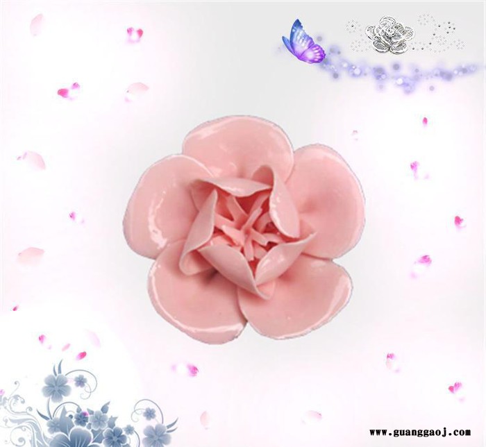 简约创意 彩色陶瓷梅花花朵摆件 网店摄影背景 陶瓷工艺品摆件