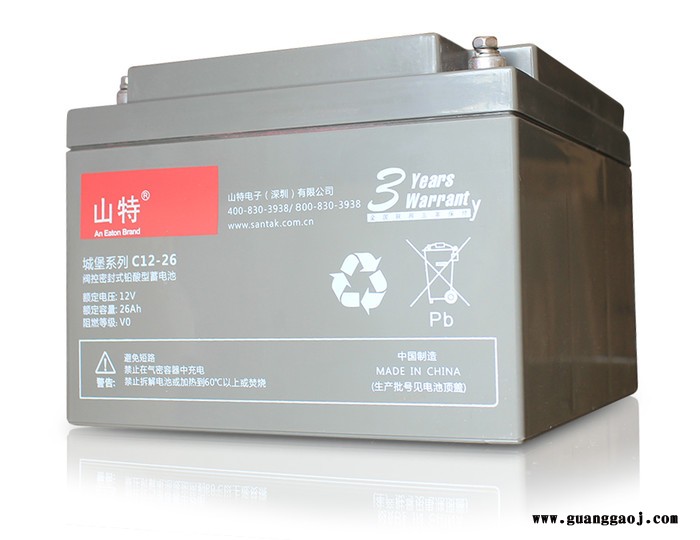 山特蓄电池C12-26 深圳山特12V26AH免维护阀控式蓄电池UPS电源、EPS电源、通信电源、UPS电源专用外接电池图8