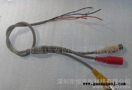 监控摄像机尾线 六芯线 音视频电源线 防水线图2