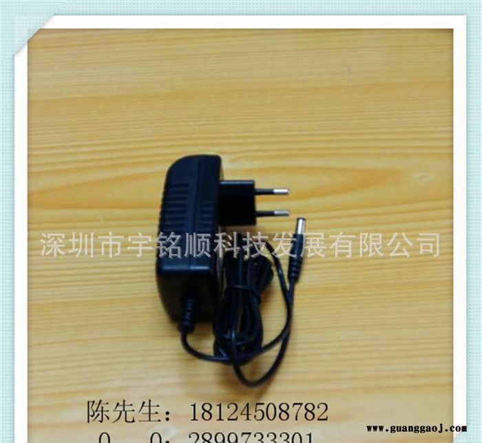 欧规带带指示灯插墙式12V2A开关电源24W安防监控摄像机电