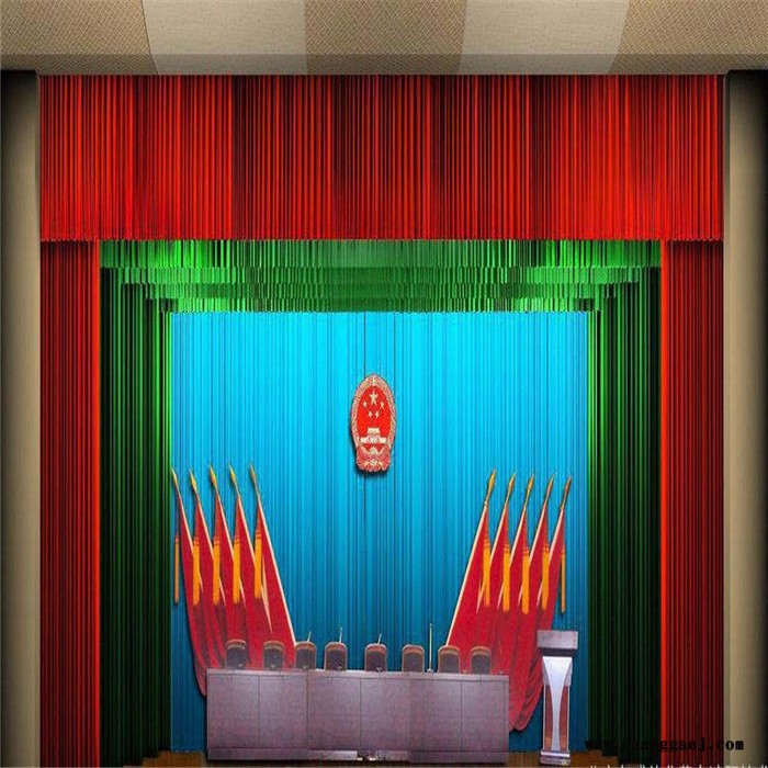曹县东明县会议背景红旗定做曹县东明县会议背景舞台幕布的工厂图3