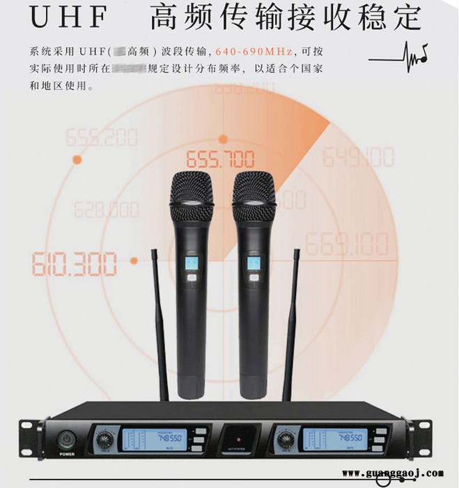 B麒麟方图KiRin FionTu WH-201无线一拖二舞台演唱K歌手持话筒麦克风 麒麟方图无线手持话筒麦克风图2