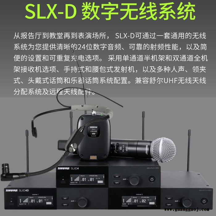 Shure/舒尔 SLXD14SM35无线数字头戴话筒麦克风舞台演讲耳挂麦舒尔无线数字话筒麦克风图1