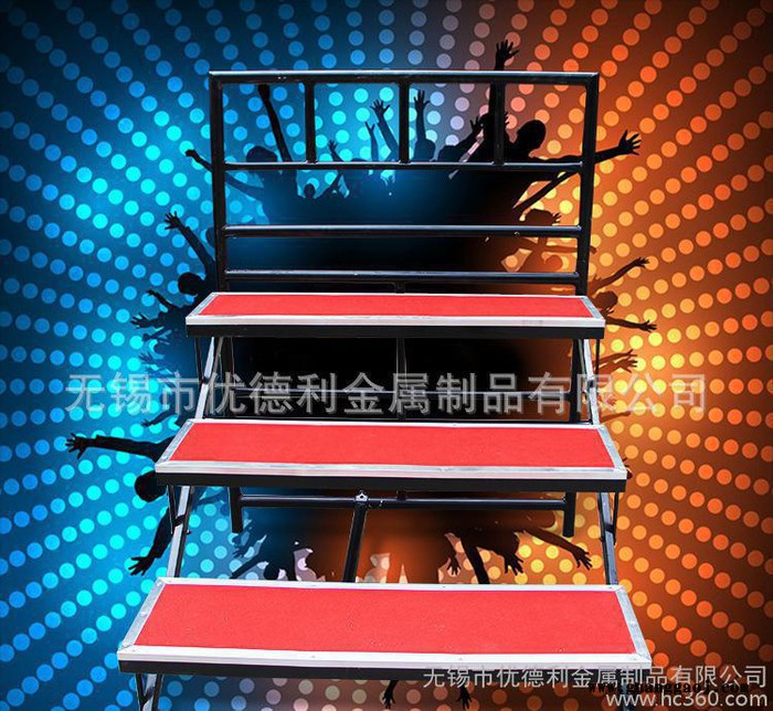 铝合金折叠快装拼接雷亚舞台合唱台 学校活动移动伸缩钢铁合唱台图2
