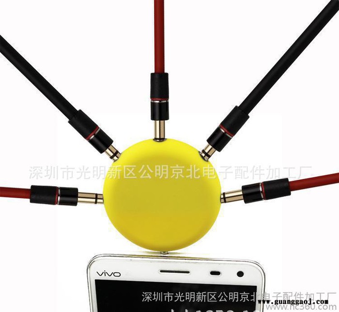 节日促销电子礼品3.5mm一分五情侣音乐耳机分享器 耳机音频分线器 耳机分线器图2