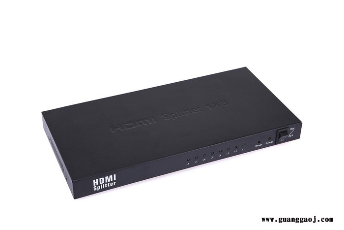 **HDMI分配器一进八出 1分8分屏器 电视机卖场专用分频器 高清信号放大器 8口视频分支器 支持3D 1080P图3