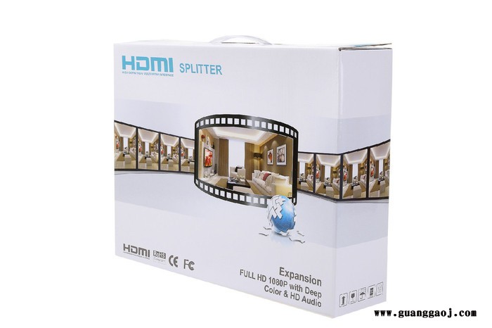 **HDMI分配器一进八出 1分8分屏器 电视机卖场专用分频器 高清信号放大器 8口视频分支器 支持3D 1080P图7