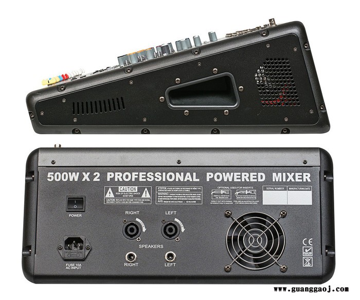 【聚美声】GTP-1260-12路单声道带功放180W 带MP3效果器演出调音台图2