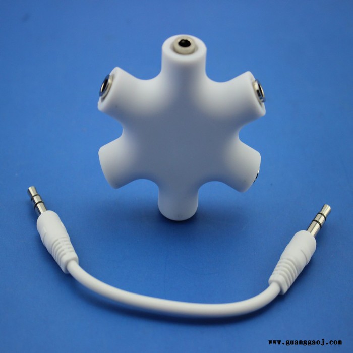 促销一分五情侣音乐分享器 3.5雪花音频分流器 可定制logo耳机分线器图8
