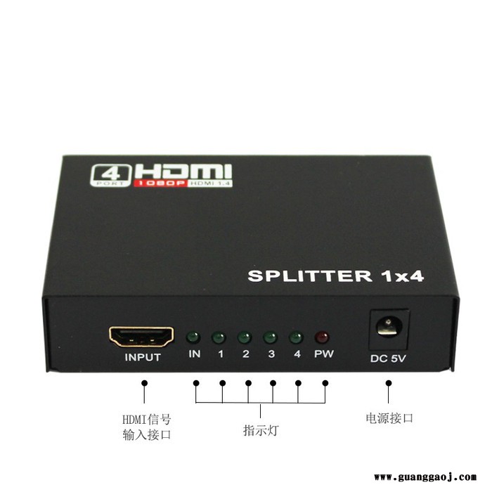中性HDMI SPLITTER 1*4 HDMI分配器一分四分频器一出四分屏器一进四出图4