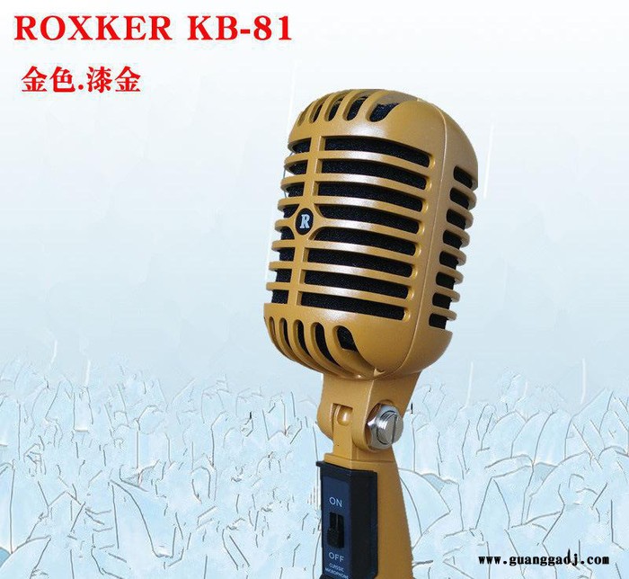 ROXKER越达KTV舞台麦克风摄影道具话筒厨窗摆设落地话筒复古话筒有线话筒KB-81图4
