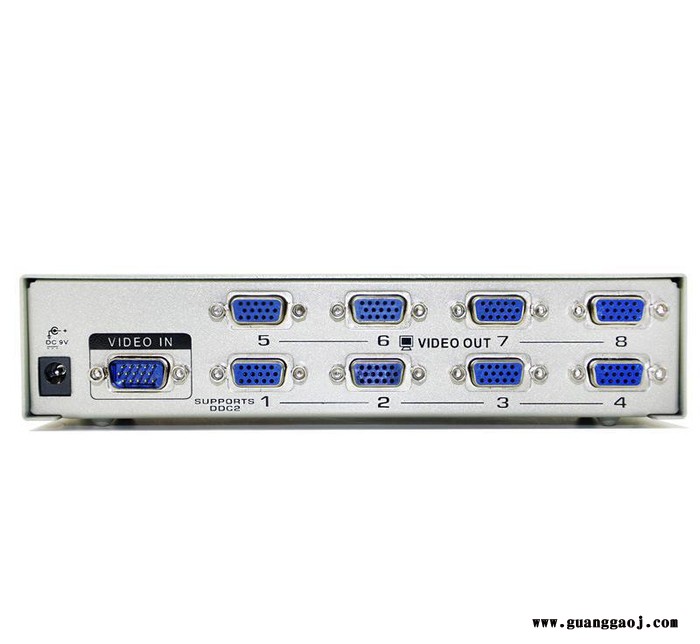 tengfei 8口VGA分频器分配器高清一拖八分屏器1分8分显示器TF-98