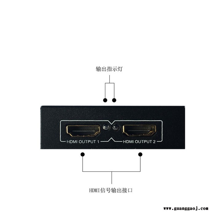 中性HDMI SPLITTER 1*2  HDMI高清视频分配器一分二分屏器一进二出分频器一出二图2