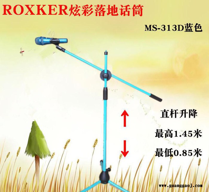 落地式舞台麦克风炫彩摄影道具话筒厨窗摆设话筒K歌有线话筒立麦图3
