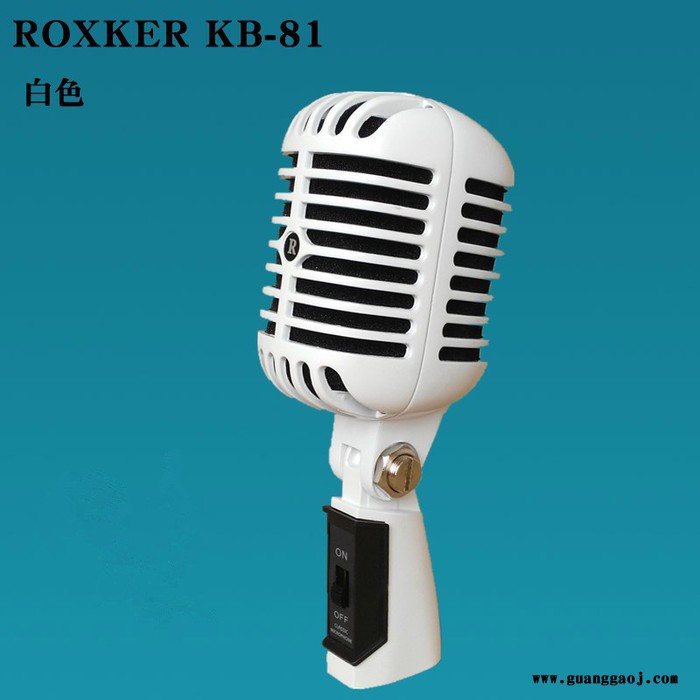 ROXKER越达KTV舞台麦克风,摄影道具话筒,摆设落地话筒,K歌金属有线话筒,动圈式复古话筒,爵士麦,立麦 KB-81图2