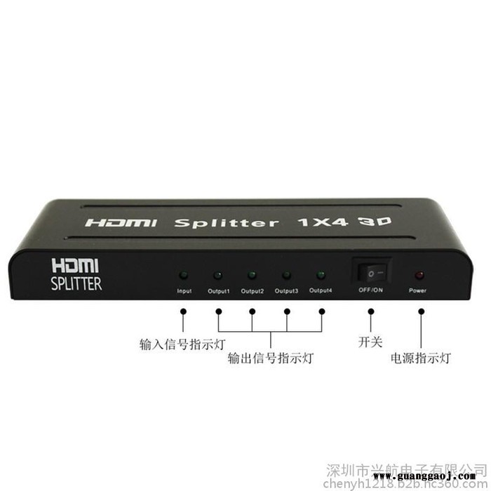 工厂直销中性HDMI SPLITTER 3D 1*4 HDMI分配器一分四分屏器一出四分频器一进四出图3