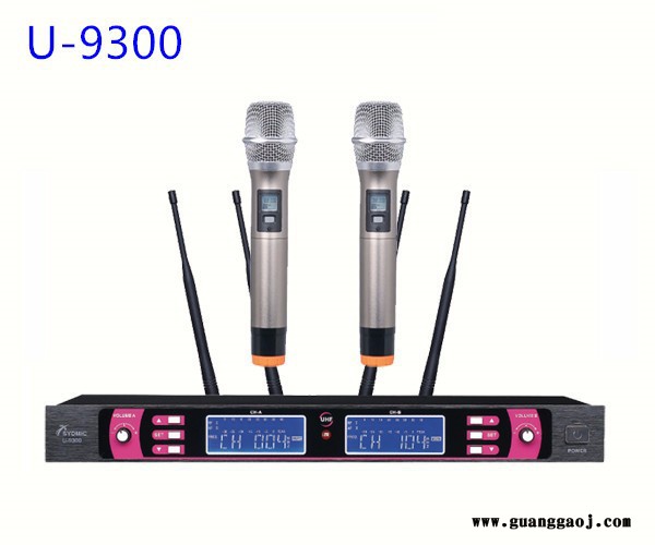 赛丰 u-9300无线话筒 无线麦克风 一拖二麦克风 会议麦克风 演出麦克风供应图2