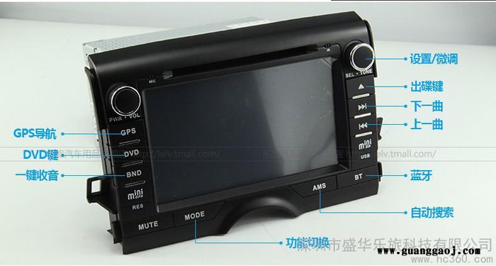 供应乐旅丰田新锐志专车专用车载DVD导航厂家一体机/GPS导航仪图2