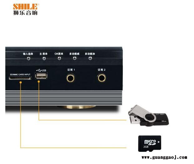 狮乐（SHILE）S62B 家庭影院5.1音响组合套装家用客厅电视功放低音炮配双无线话筒 S62B功放一台图4