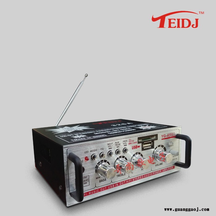 TEIDJ厂家供应YG-326A迷你家用车载舞台交直流两用可插U盘播放MP3功放机