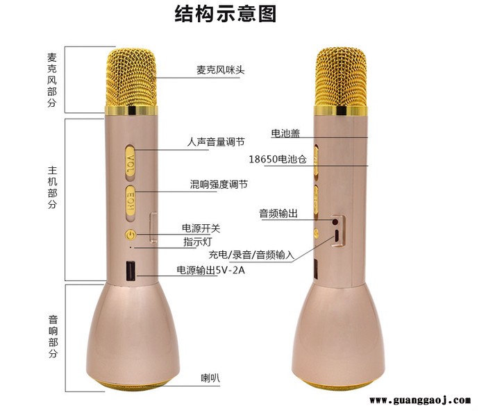 美视清K088 主播神器 主播神器掌上KTV 手机全民K歌宝  K歌安卓电脑电容麦克风 蓝牙无线话筒神麦图2