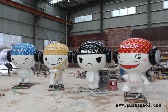 动漫公仔形象品牌玻璃钢汽车吉祥物卡通雕塑图1