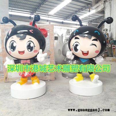 昆虫形象吉祥物玻璃钢蚂蚁卡通男孩女孩雕塑图1