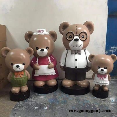 玻璃钢IP形象卡通雕塑 店铺小熊公仔雕塑图1