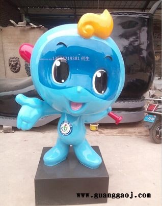 校园IP形象娃娃雕塑 玻璃钢拿笔卡通雕塑图1