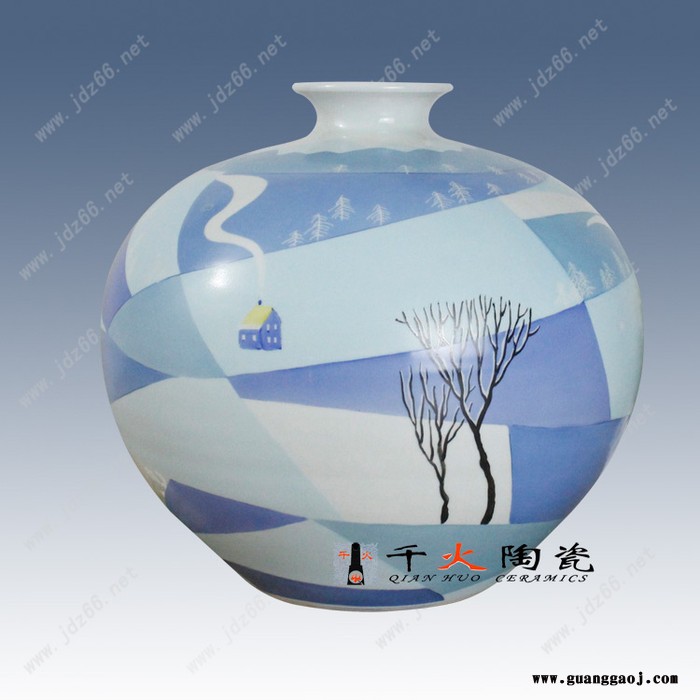 开业礼品陶瓷花瓶定做厂家 开业礼品瓷图1