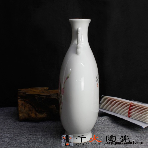 千火陶瓷 礼品花瓶  景德镇陶瓷花瓶厂家 手绘陶瓷花瓶图5