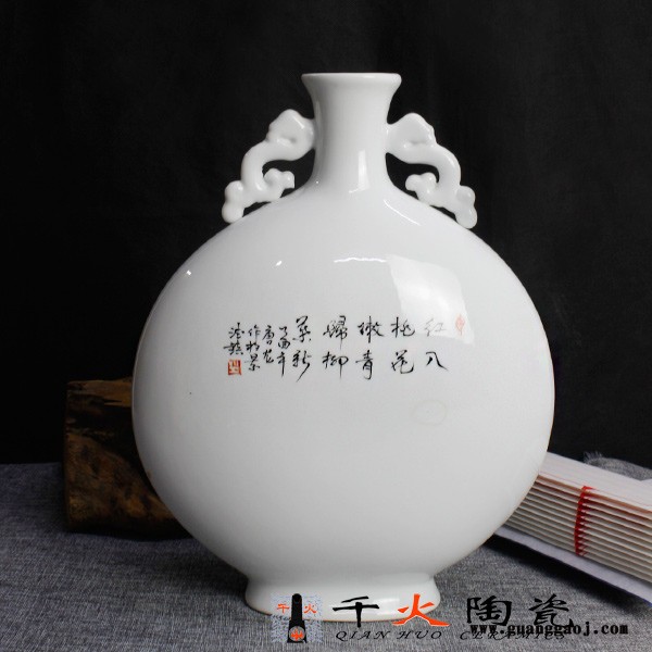 千火陶瓷 礼品花瓶  景德镇陶瓷花瓶厂家 手绘陶瓷花瓶图4
