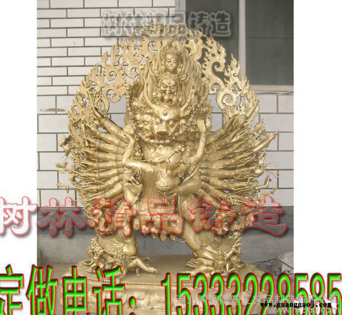 千手观音纯铜雕像铸铜工艺品摆件  金属开业家居创意礼品图1