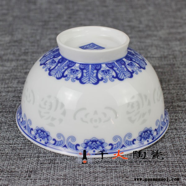 千火陶瓷 礼品装饭碗定制青花礼品碗图4