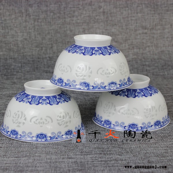 千火陶瓷 礼品装饭碗定制青花礼品碗图3