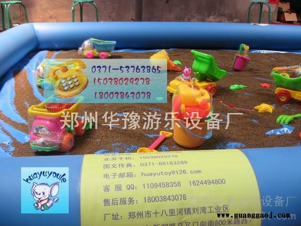 华豫儿童游乐玩具决明子沙滩乐园，充气钓鱼池，充气沙滩乐园，充气沙床，广告充气沙池，沙滩气包，充气球池，加厚充气沙滩池批发图4