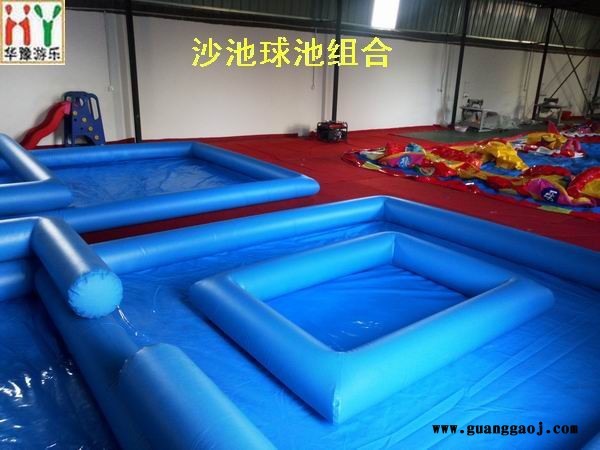 华豫儿童游乐玩具决明子沙滩乐园，充气钓鱼池，充气沙滩乐园，充气沙床，广告充气沙池，沙滩气包，充气球池，加厚充气沙滩池批发图5
