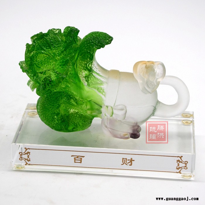 琉璃百财如意家居摆件礼品古法琉璃工艺品生产厂家公司开业礼品退休纪念品 琉璃百财如意摆件礼品图4