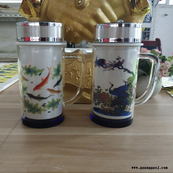 千火陶瓷 定制开业礼品陶瓷保温杯图3