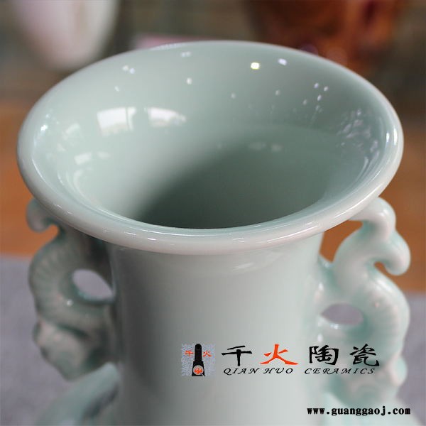 千火陶瓷 礼品青釉花瓶图4