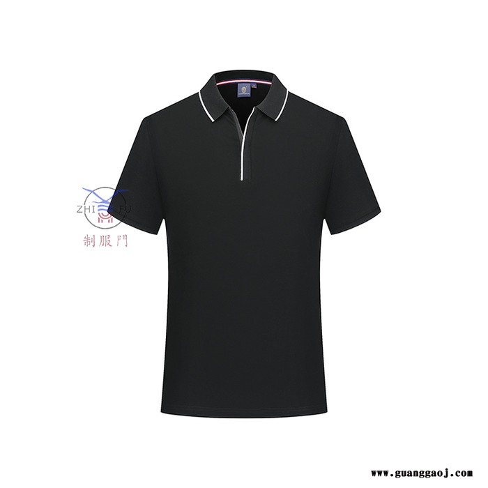 2022款POLO衫定制 男女翻领拉链上衣 撞边POLO衫 男女T桖衫定制 广告衫工作服定制 精梳棉 宽松/修身纯色上衣图5