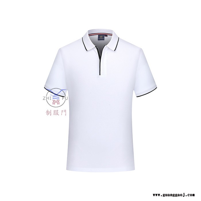 2022款POLO衫定制 男女翻领拉链上衣 撞边POLO衫 男女T桖衫定制 广告衫工作服定制 精梳棉 宽松/修身纯色上衣图6