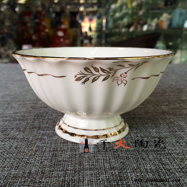 千火陶瓷 金边花前月下骨瓷餐具定制图2