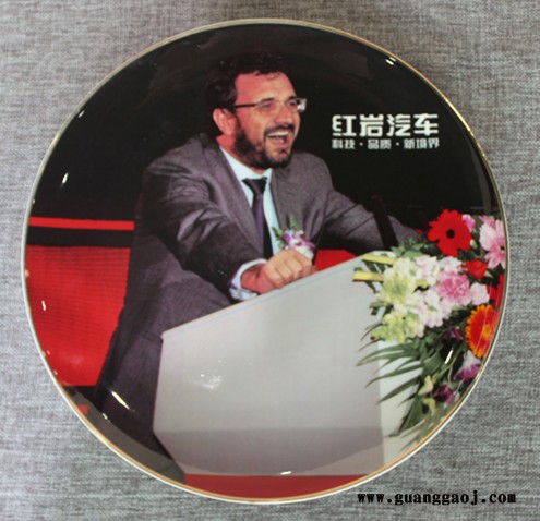 定制照片LOGO纪念盘送礼 陶瓷盘订做图案 艺术盘装饰摆件图5