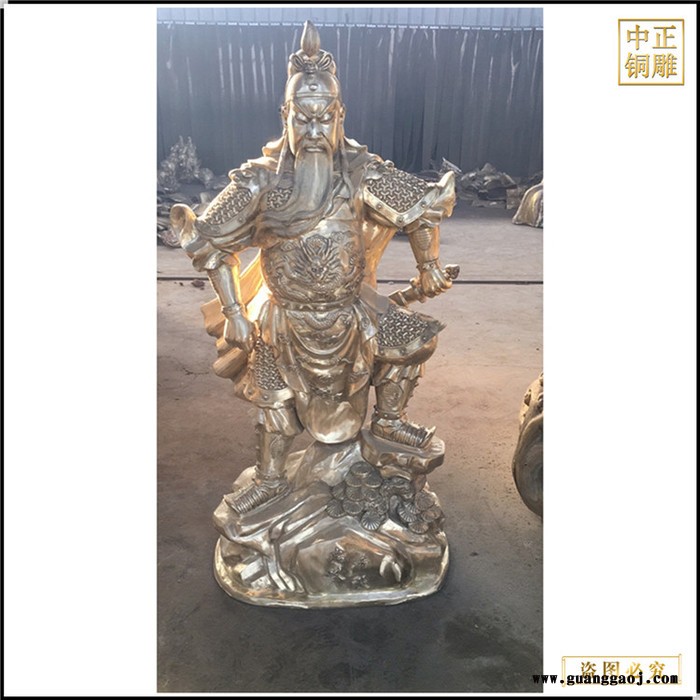 中正铜雕 关公铜像工艺品现货批发销售 纯铜关公神像摆件 铜关公开业礼品图4