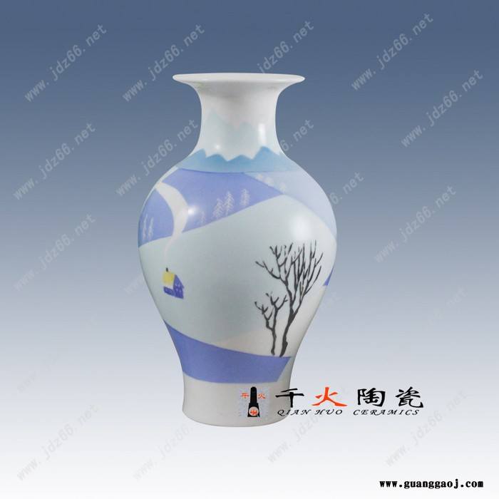 手绘原野炊烟陶瓷小花瓶FCXCQQIZQ085E-高22.5cm 宽13.6cm 手绘花瓶图2