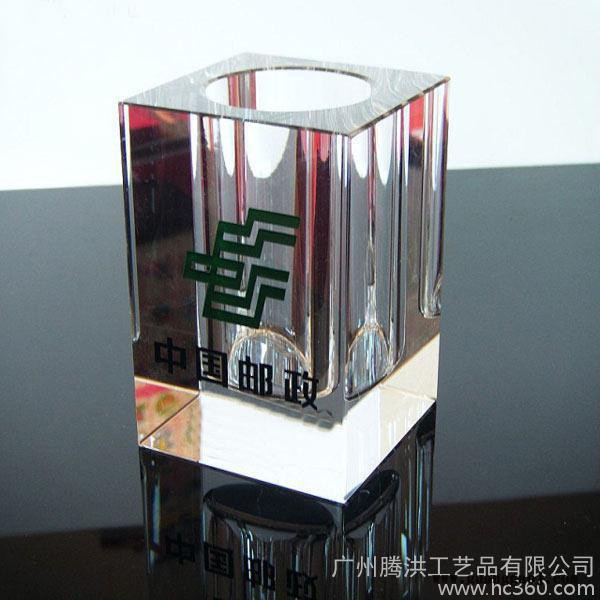 广州水晶笔筒礼品纪念品厂家定制 单位学校活动礼品、同学会纪念品、校友聚会礼品 水晶笔筒定制图1