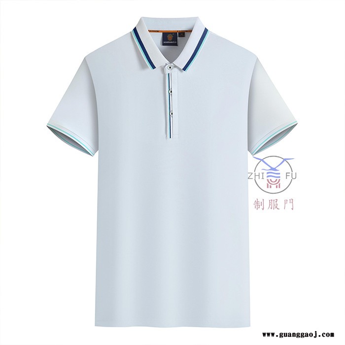 2022夏款POLO衫定制  男女撞边翻领上衣  男女T桖衫定制  广告衫工作服定制 桑蚕丝 宽松纯色纯棉短袖上衣图3