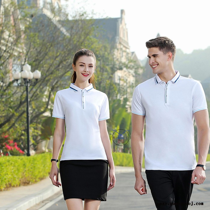 2022夏款POLO衫定制  男女撞边翻领上衣  男女T桖衫定制  广告衫工作服定制 桑蚕丝 宽松纯色纯棉短袖上衣图6