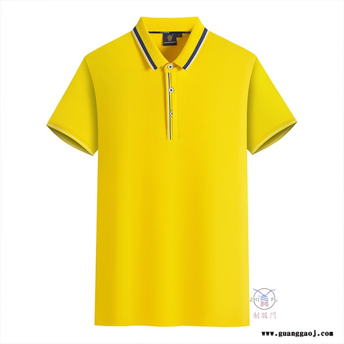 2022夏款POLO衫定制  男女撞边翻领上衣  男女T桖衫定制  广告衫工作服定制 桑蚕丝 宽松纯色纯棉短袖上衣图2